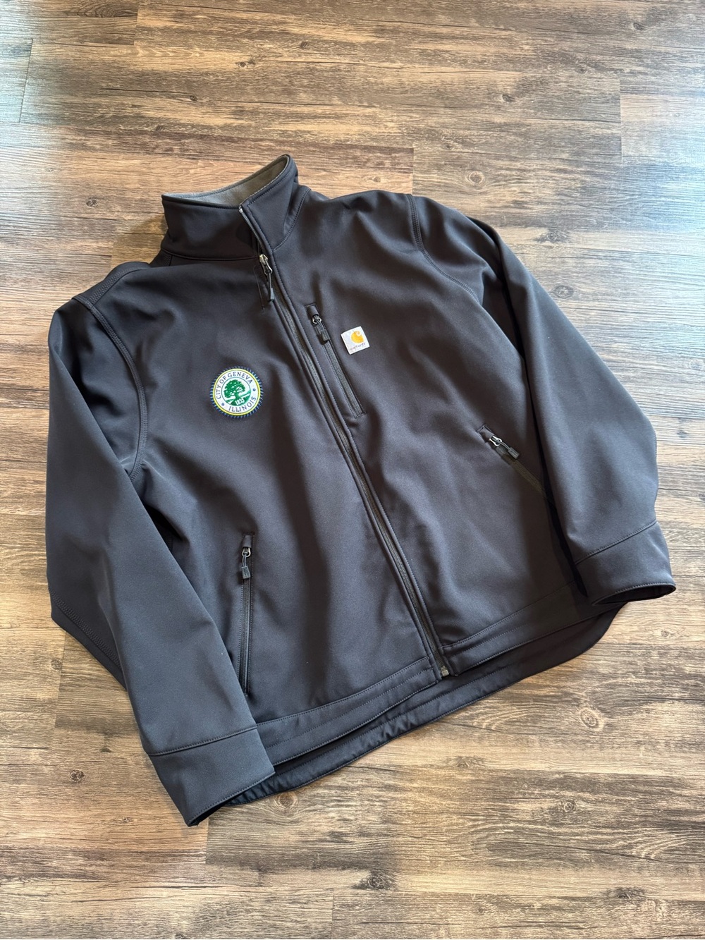 Carhartt Rain Defender Relaxed Fit Black Geneva Illinois Jacket XL Workwear
